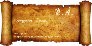 Morgent Áron névjegykártya