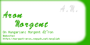 aron morgent business card